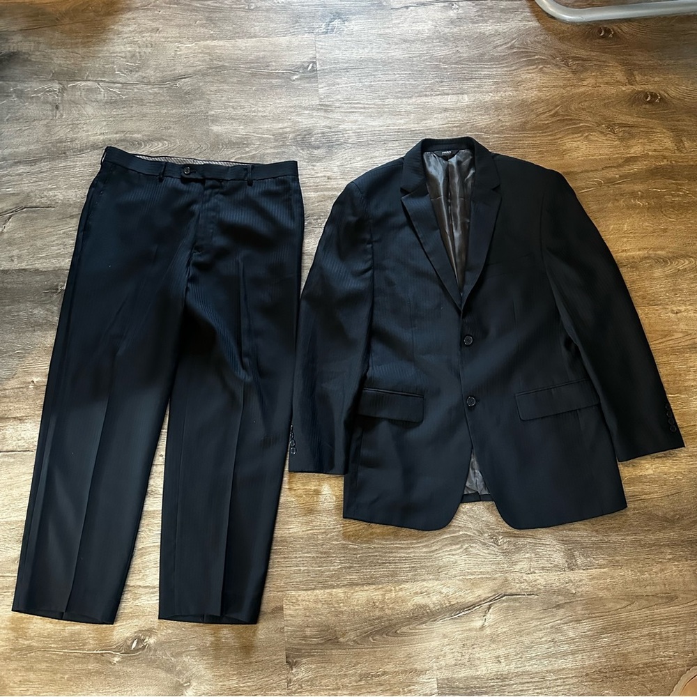 Angelo Rossi Men's Dark Navy Suit Set Large